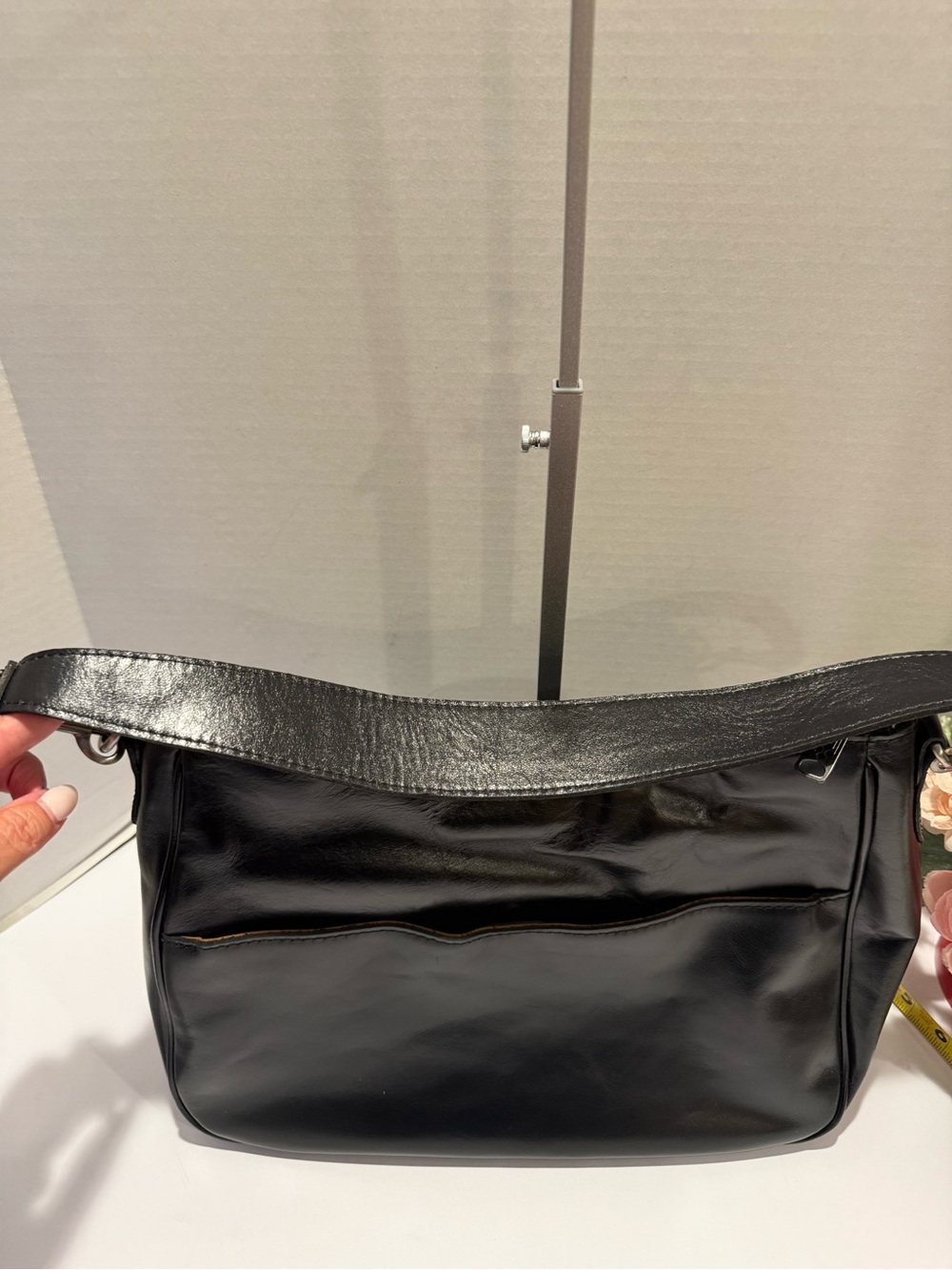 Patricia Nash Althani Black Leather Shoulder Bag with Crossbody Strap - Picture 12 of 16